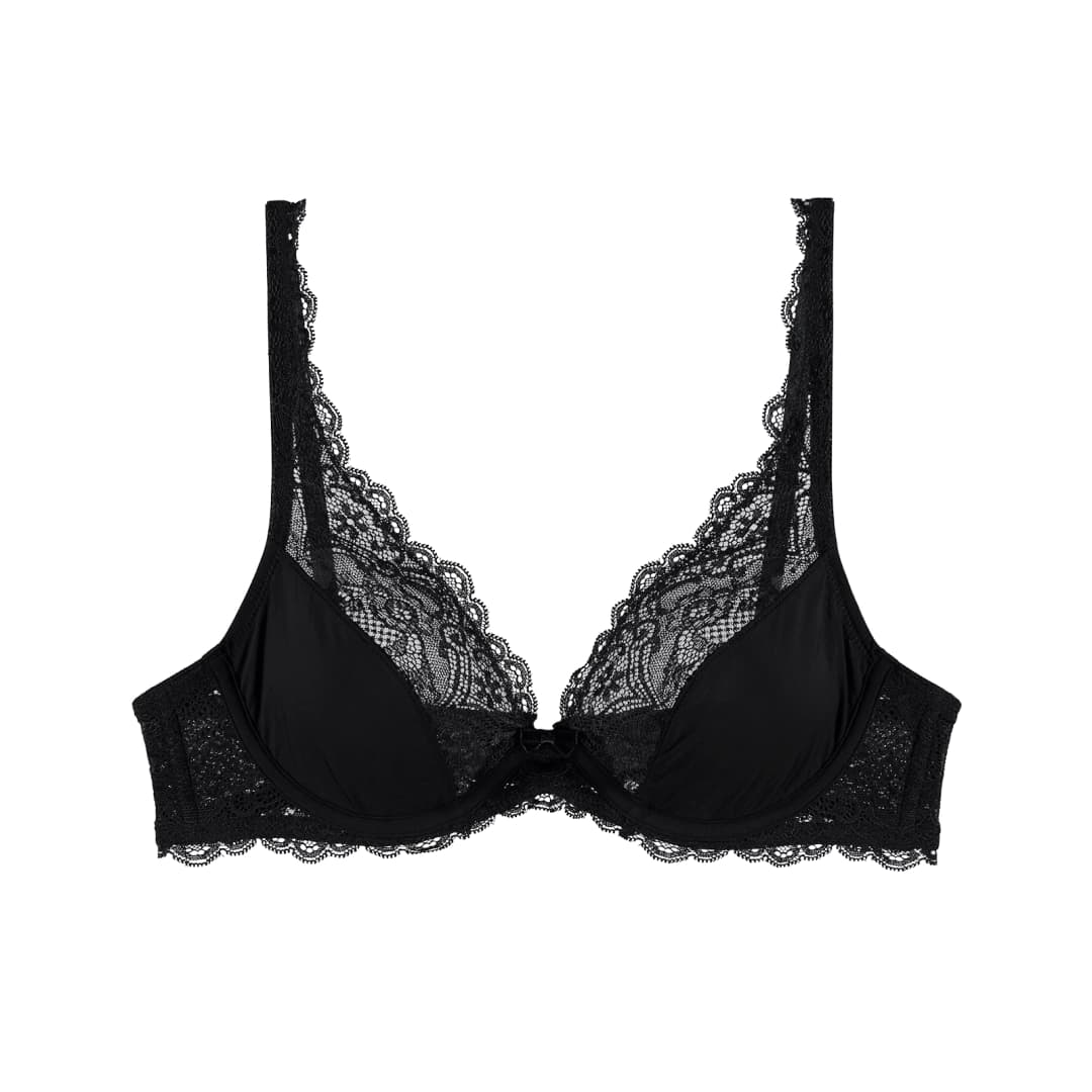 Lace Comfort BH mit Bügel, ungefüttert in schwarz