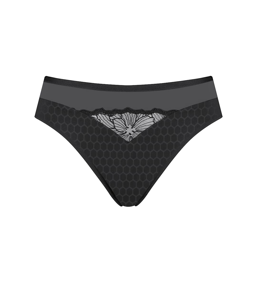 Azalea Florale Slip in schwarz
