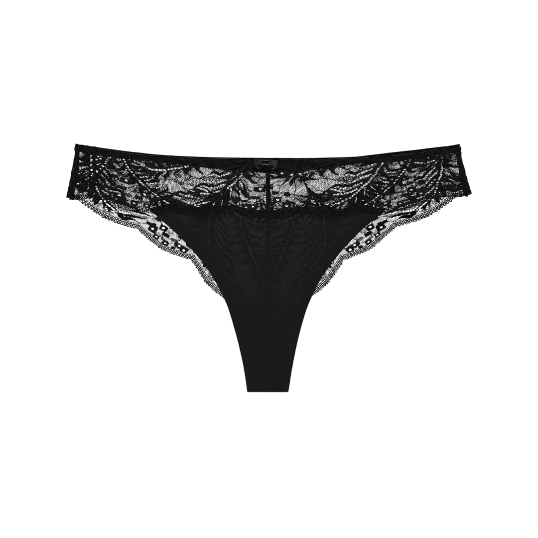 Lace Comfort Brazilian Slip in schwarz