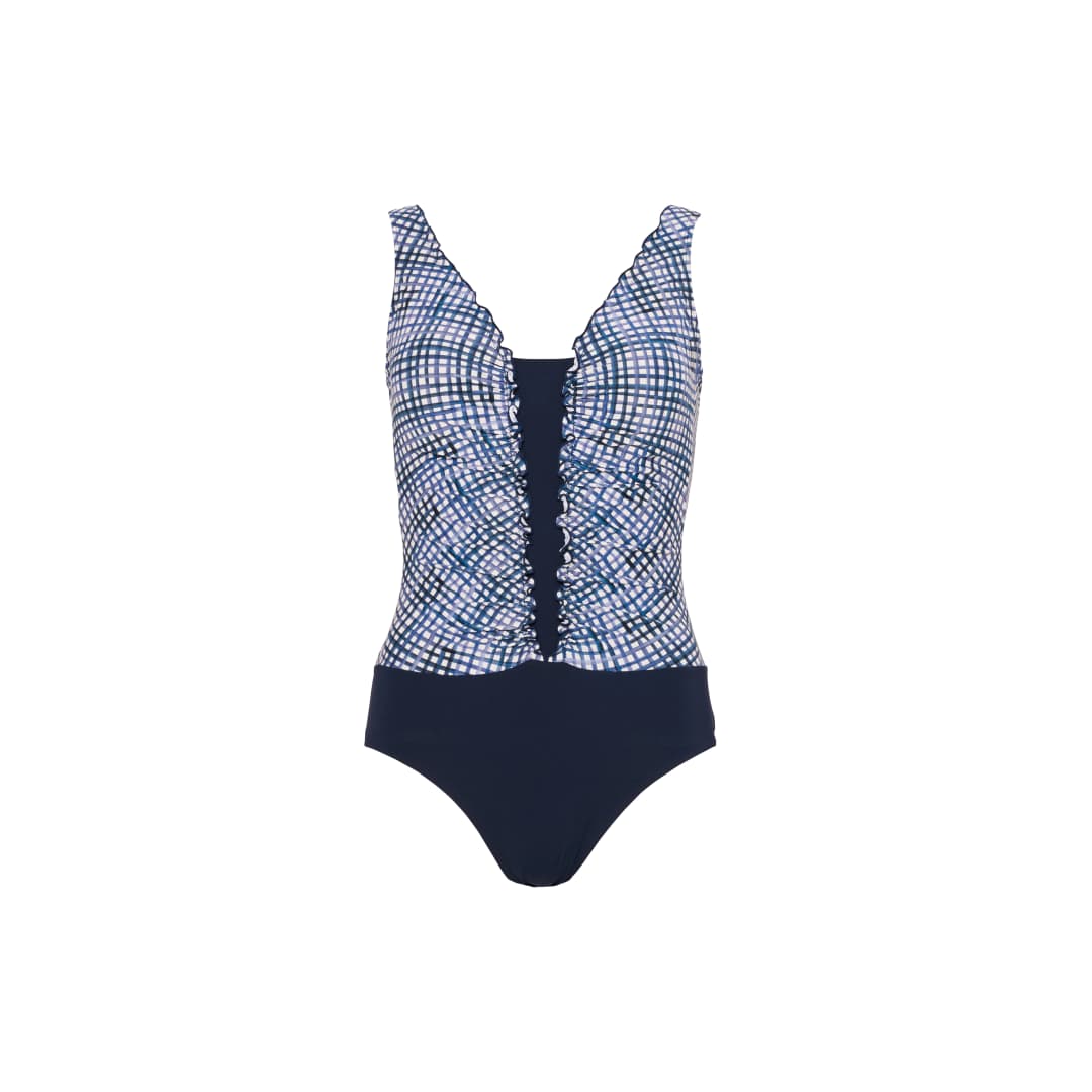 Basic Swimsuit Troja Badeanzug ohne Bügel ungefüttert in blau