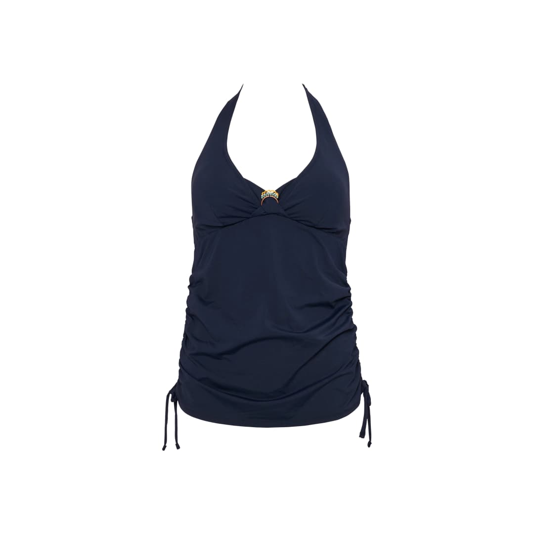 Thulan Tankini Top ohne Bügel gefüttert in blau