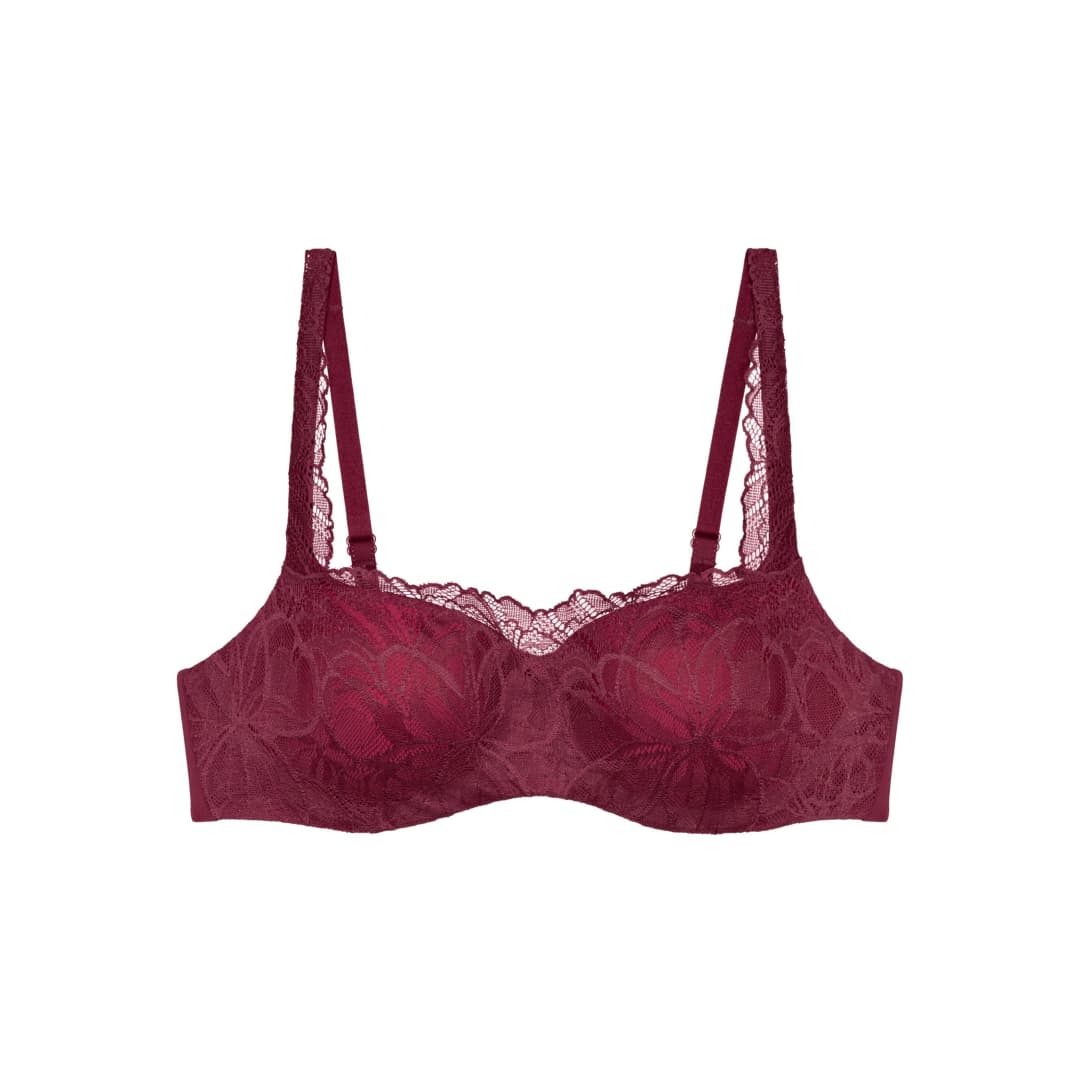 Body Make-Up Illusion Lace BH mit Bügel, gefüttert in rot