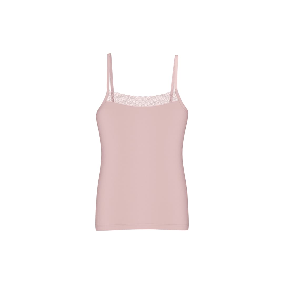 Feel Of Modal Top Spaghetti in rosa