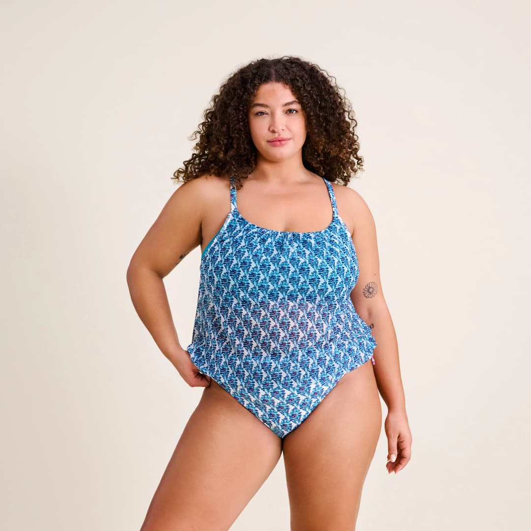 Amalia Tankini Top ohne Bügel gefüttert in türkis