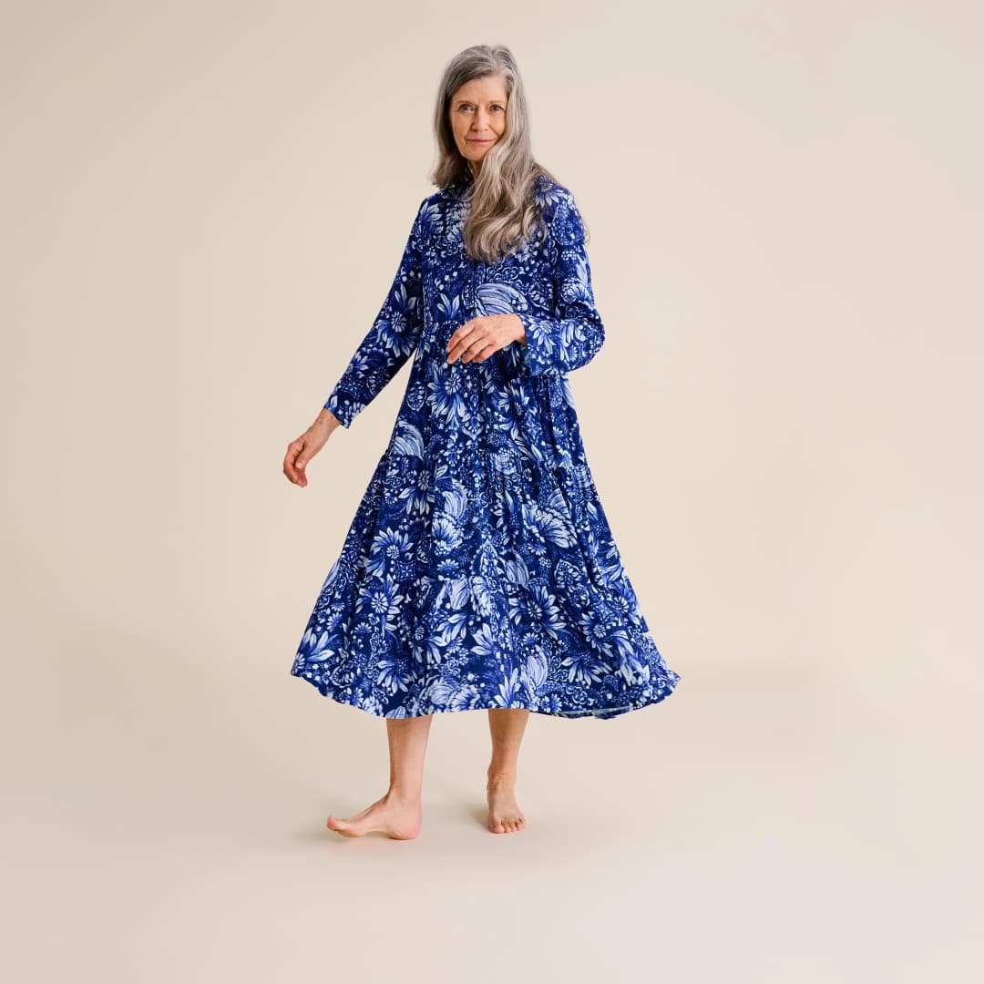 Andia Kleid lang in blau