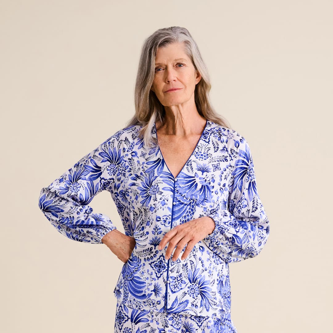 Andia Shirt Langarm in blau