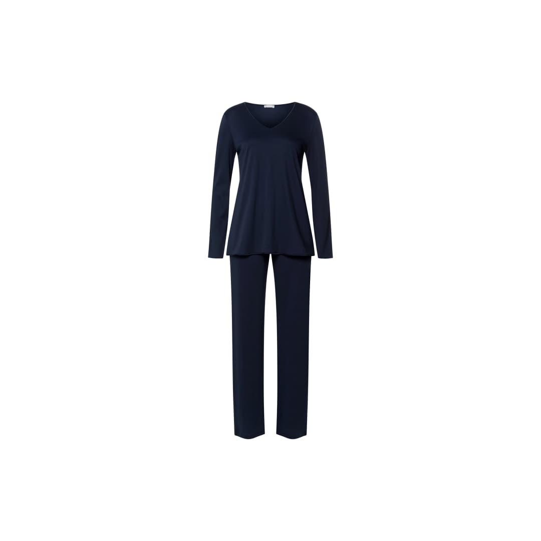 Cotton Silk Pyjama SET in blau