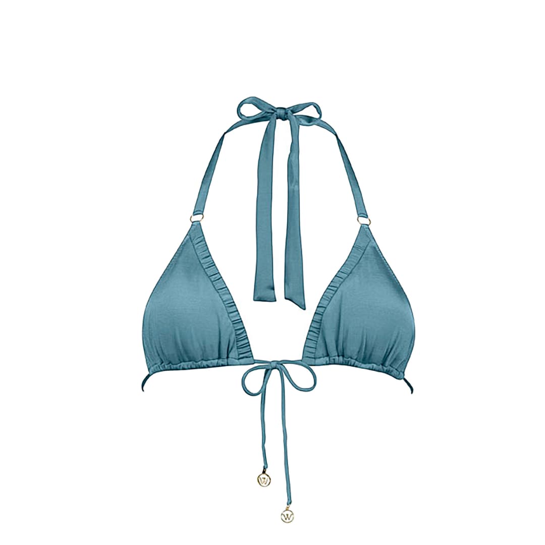 Shimmering Solids Bikini Top ohne Bügel ungefüttert in blau