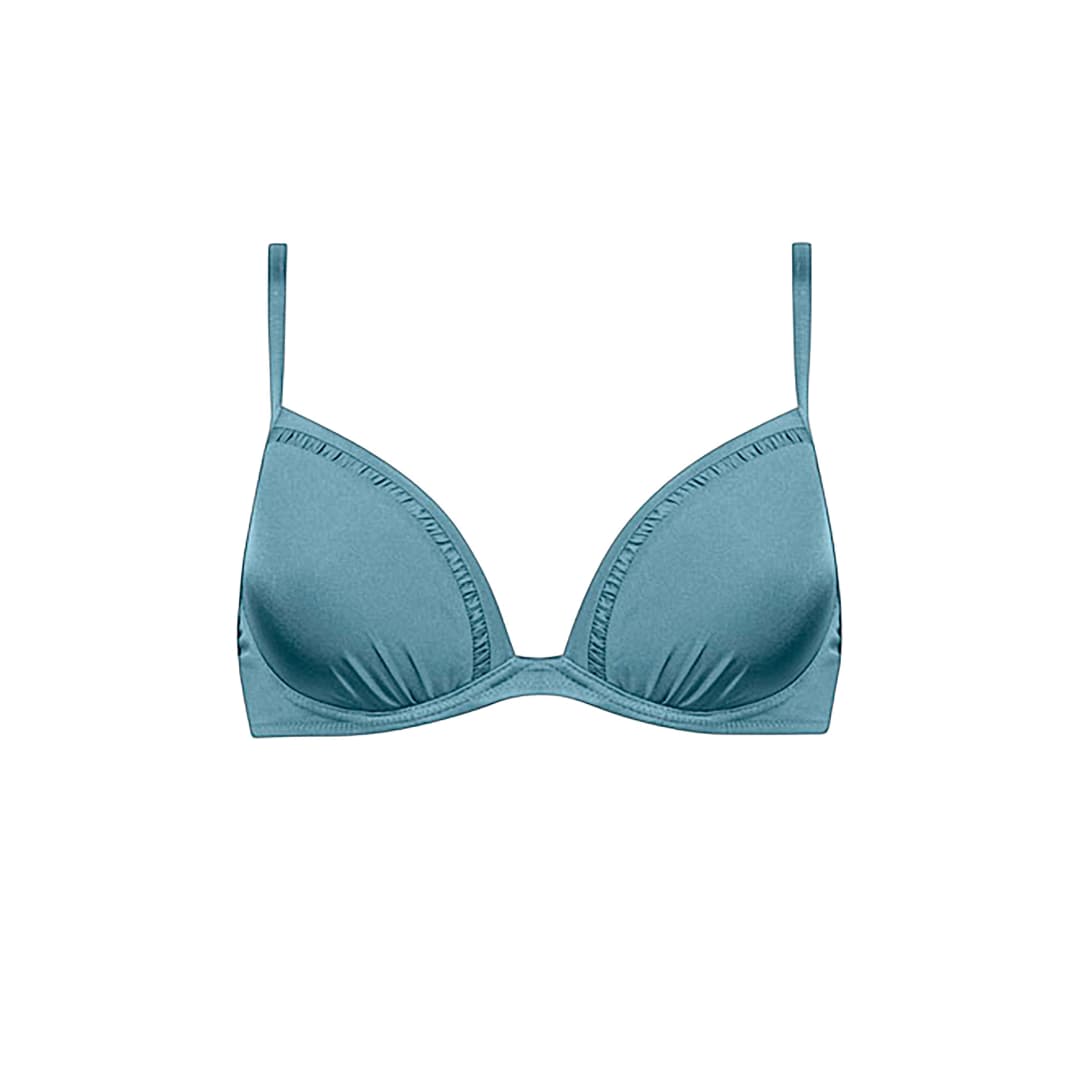 Shimmering Solids Bikini Top mit Bügel gefüttert in blau