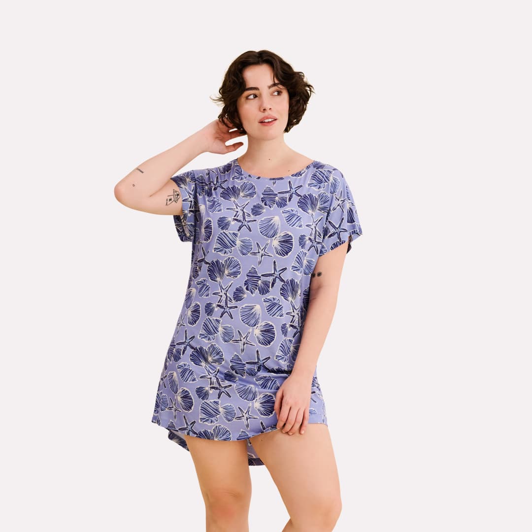 Carol Nachthemd kurz in blau