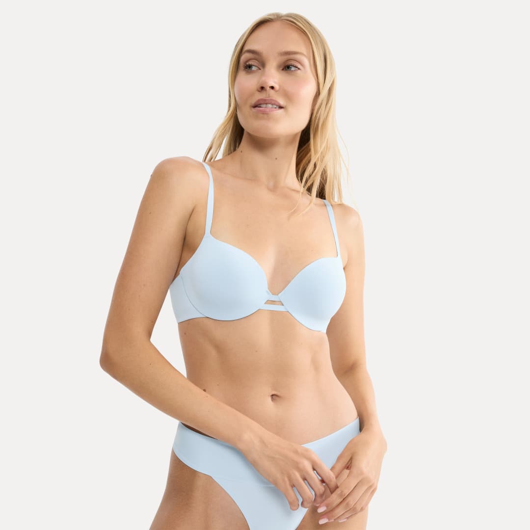 Body Make-Up Illusion BH mit Bügel, gefüttert in blau
