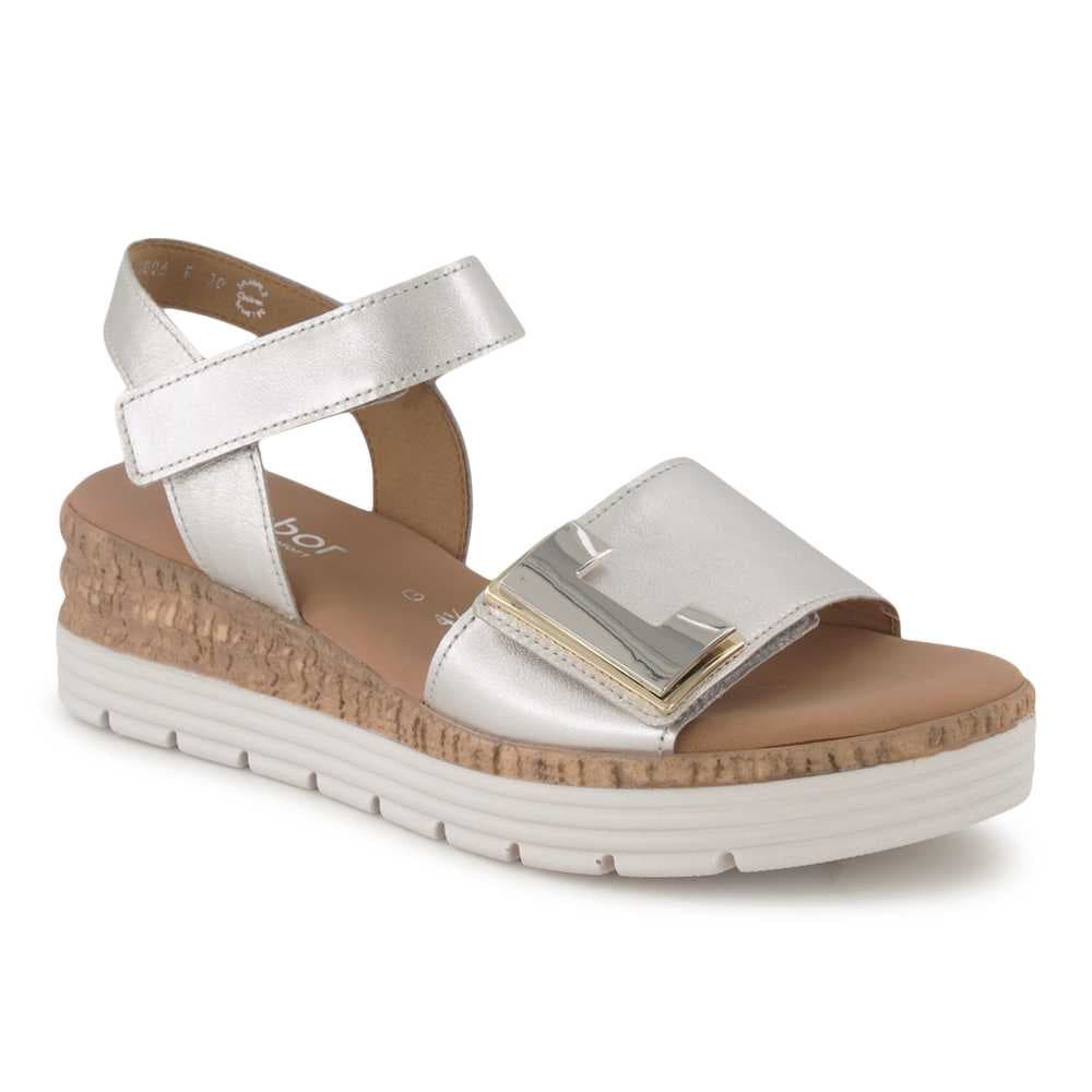 Gabor Sandalette, Damen , Silber 7.5