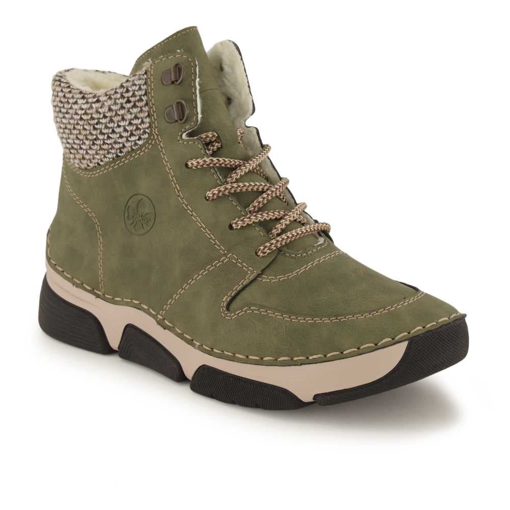 Rieker Schnürboots, Damen , Grün 36