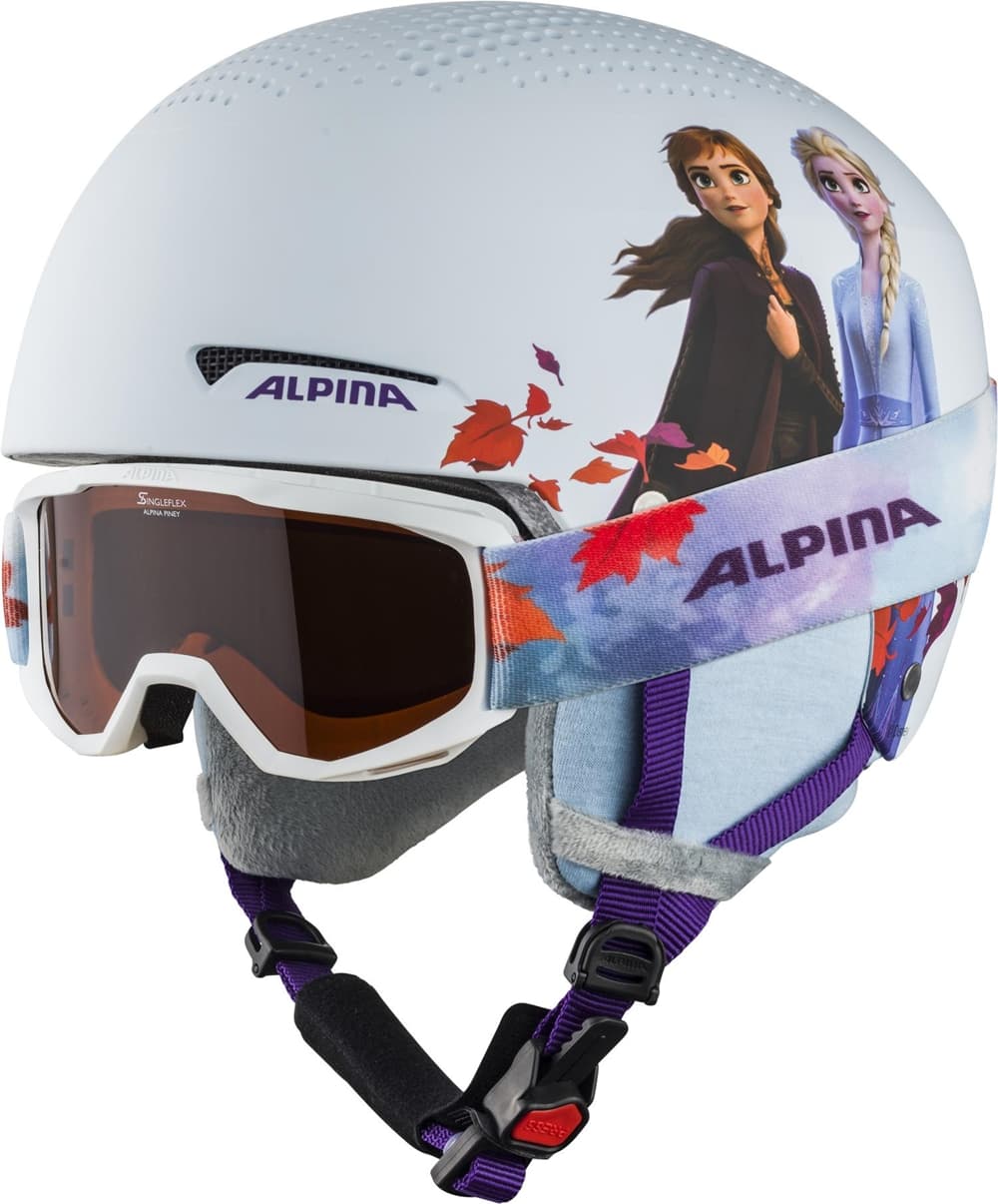 ALPINA Zupo Disney Kinder Skihelm + Brille Weiss, , Größe: 51-55