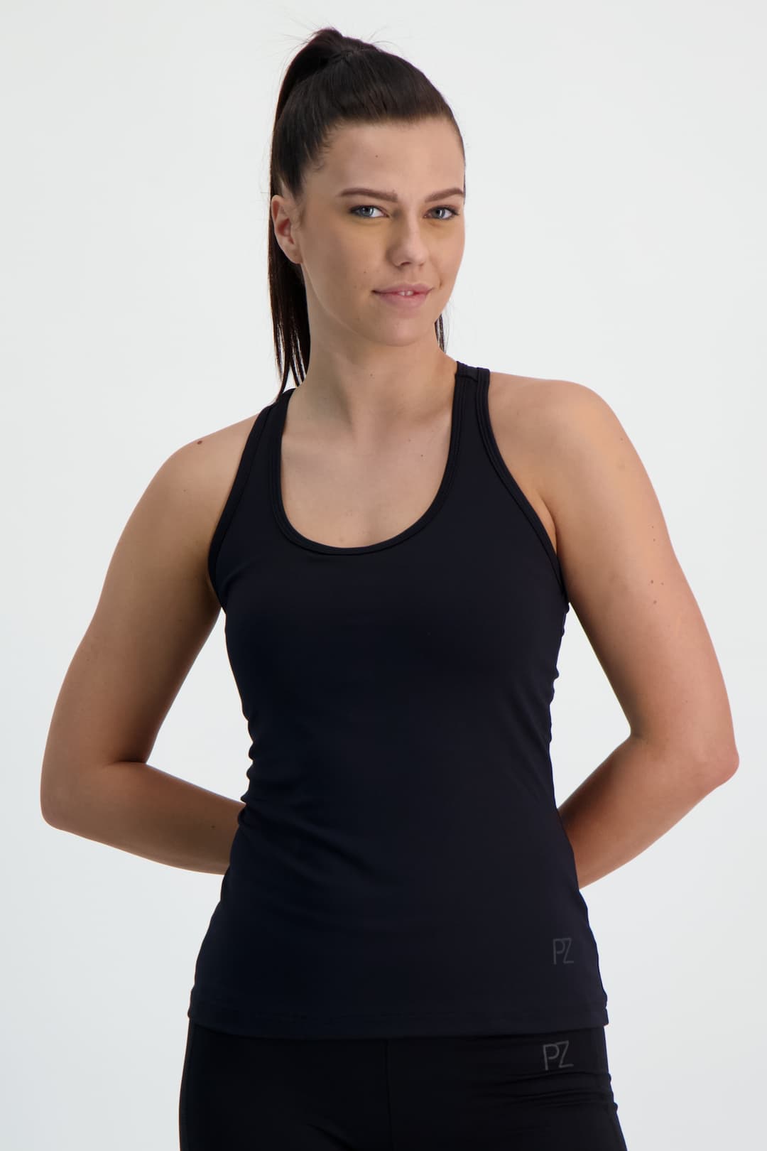 POWERZONE Damen Top Schwarz, Damen, Größe: M