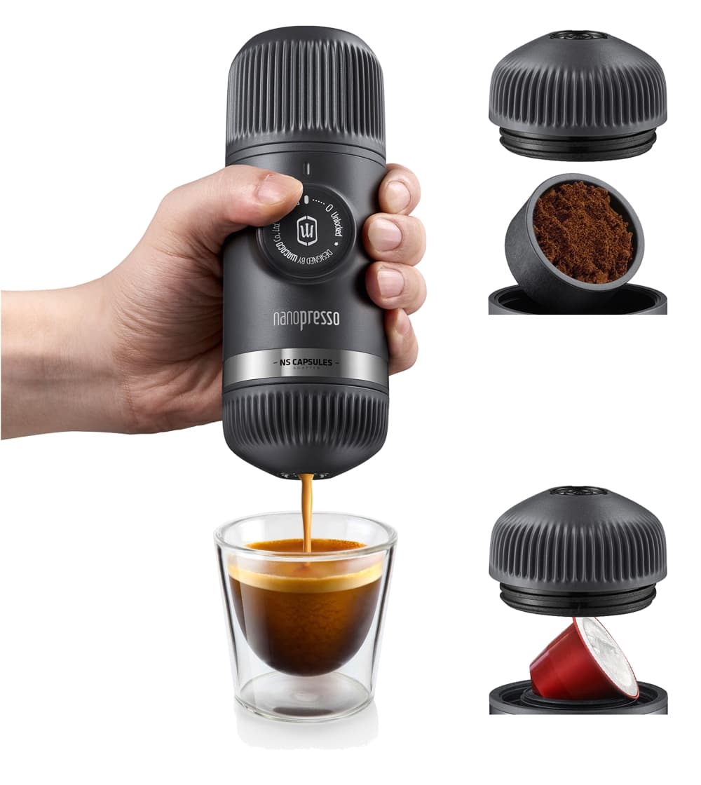 Wacaco Nanopresso + NS Adapter Espressomaschine Grau, , Größe: ONE SIZE