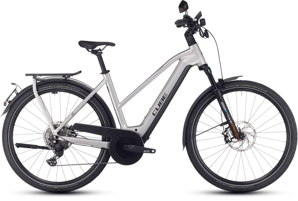 CUBE Kathmandu Hybrid 45 750 Trapez 28 E-Bike Silber, Herren, Größe: 50