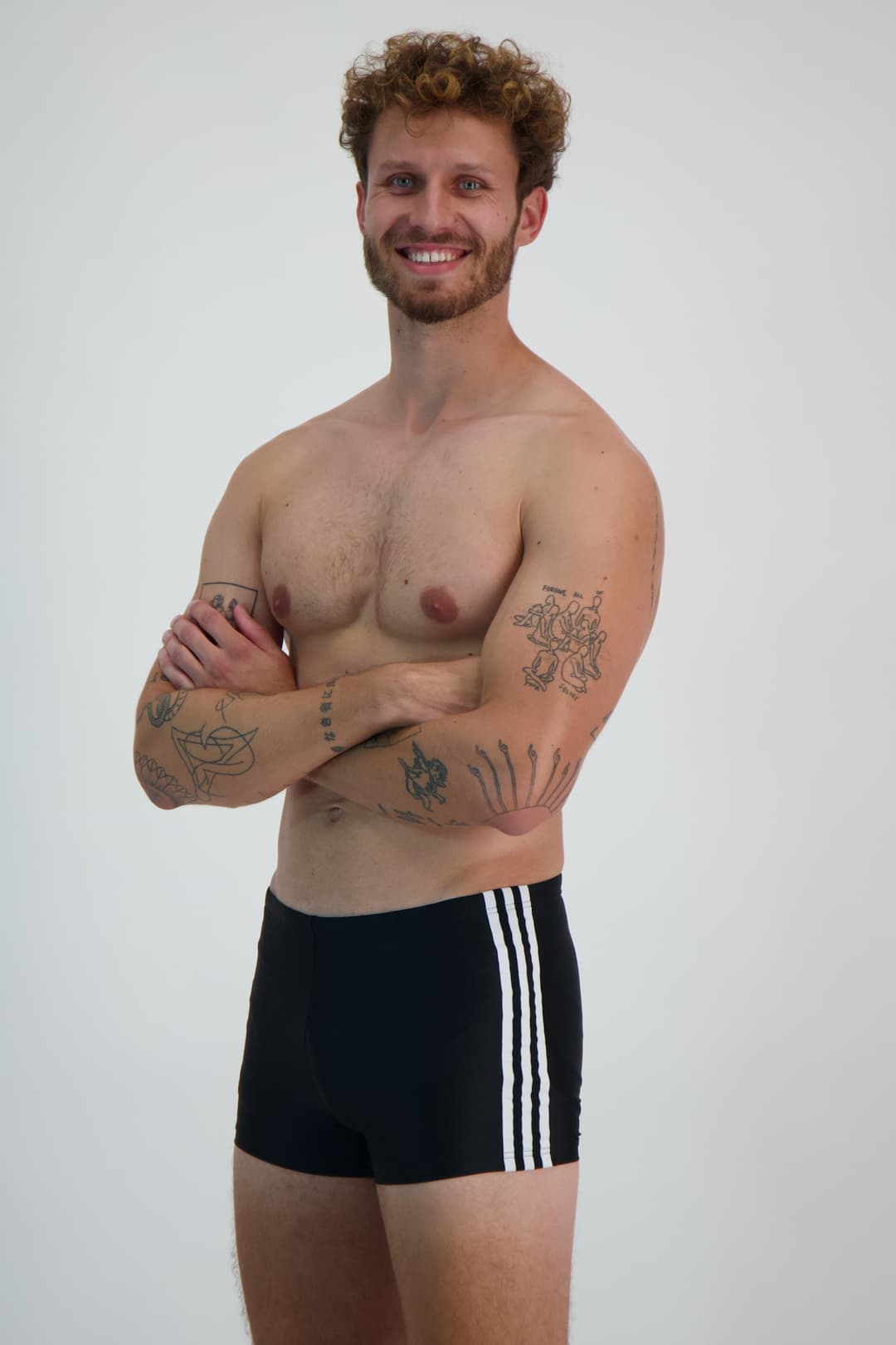 adidas Classic 3-S Boxer Herren Badehose Schwarz, Herren, Größe: 48