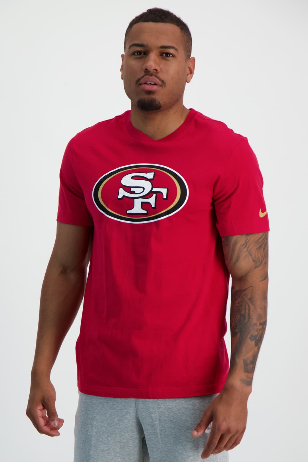 Nike San Francisco 49ers Logo Essential Herren T-Shirt Rot, Herren, Größe: S