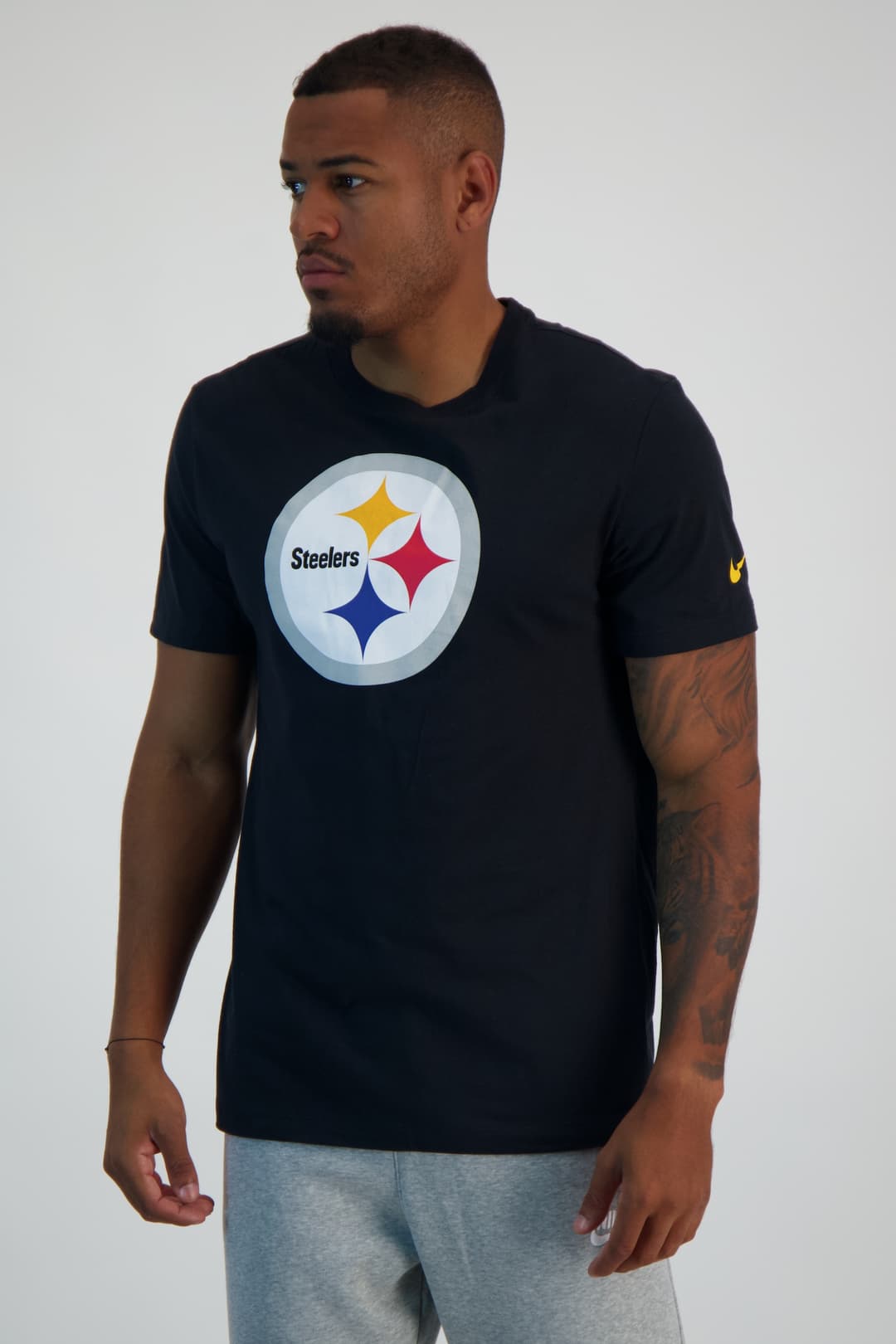 Nike Pittsburgh Steelers Logo Essential Herren T-Shirt Schwarz, Herren, Größe: M