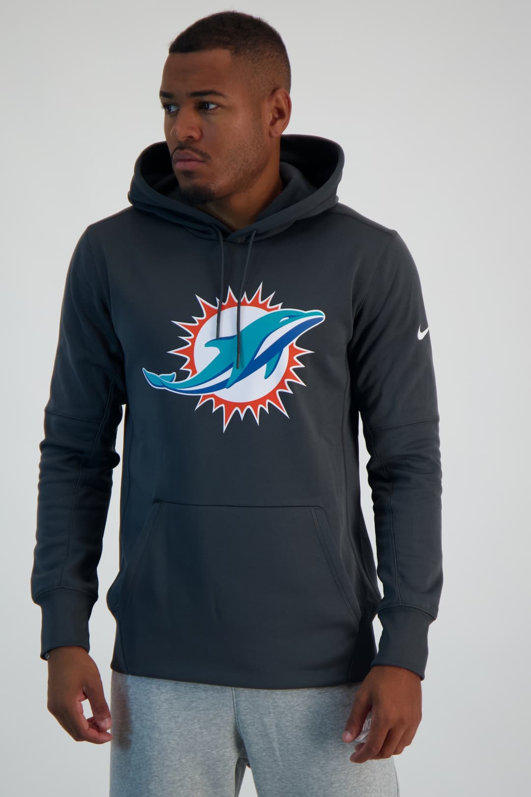 Nike Miami Dolphins Logo Prime Herren Hoodie Schwarz, Herren, Größe: M