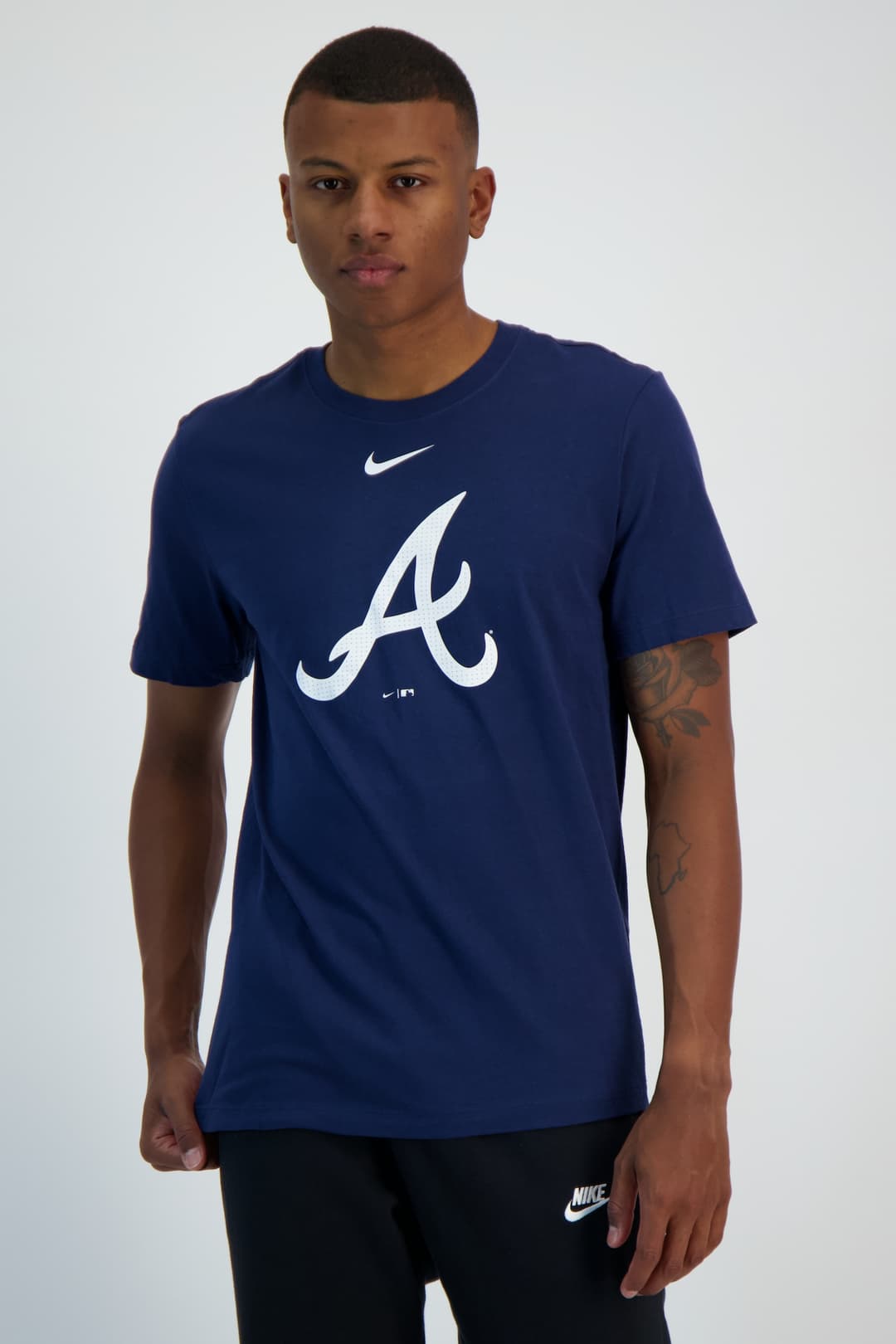 Nike Atlanta Braves Large Logo Herren T-Shirt Blau, Herren, Größe: XL