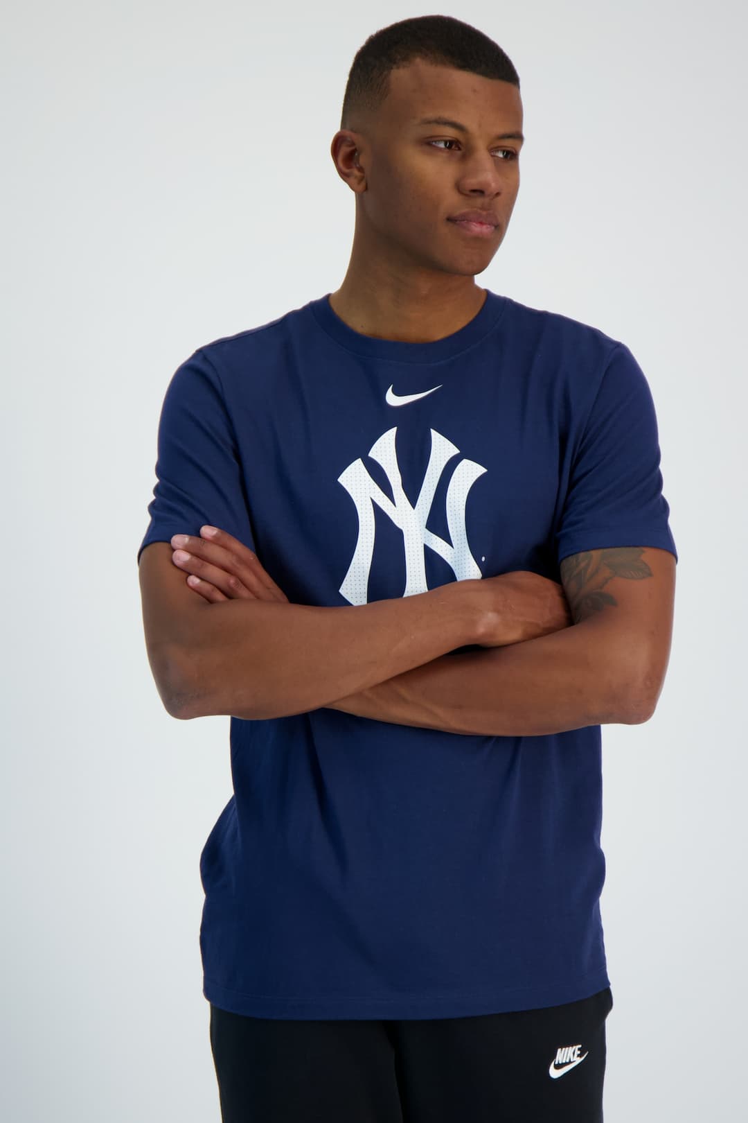 Nike New York Yankees Large Logo Herren T-Shirt Blau, Herren, Größe: L