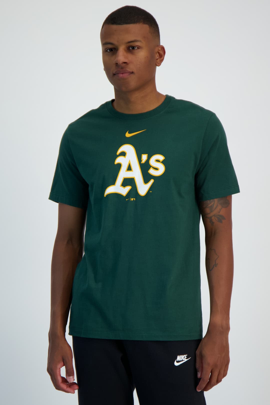 Nike Oakland Athletics Large Logo Herren T-Shirt Grün, Herren, Größe: S