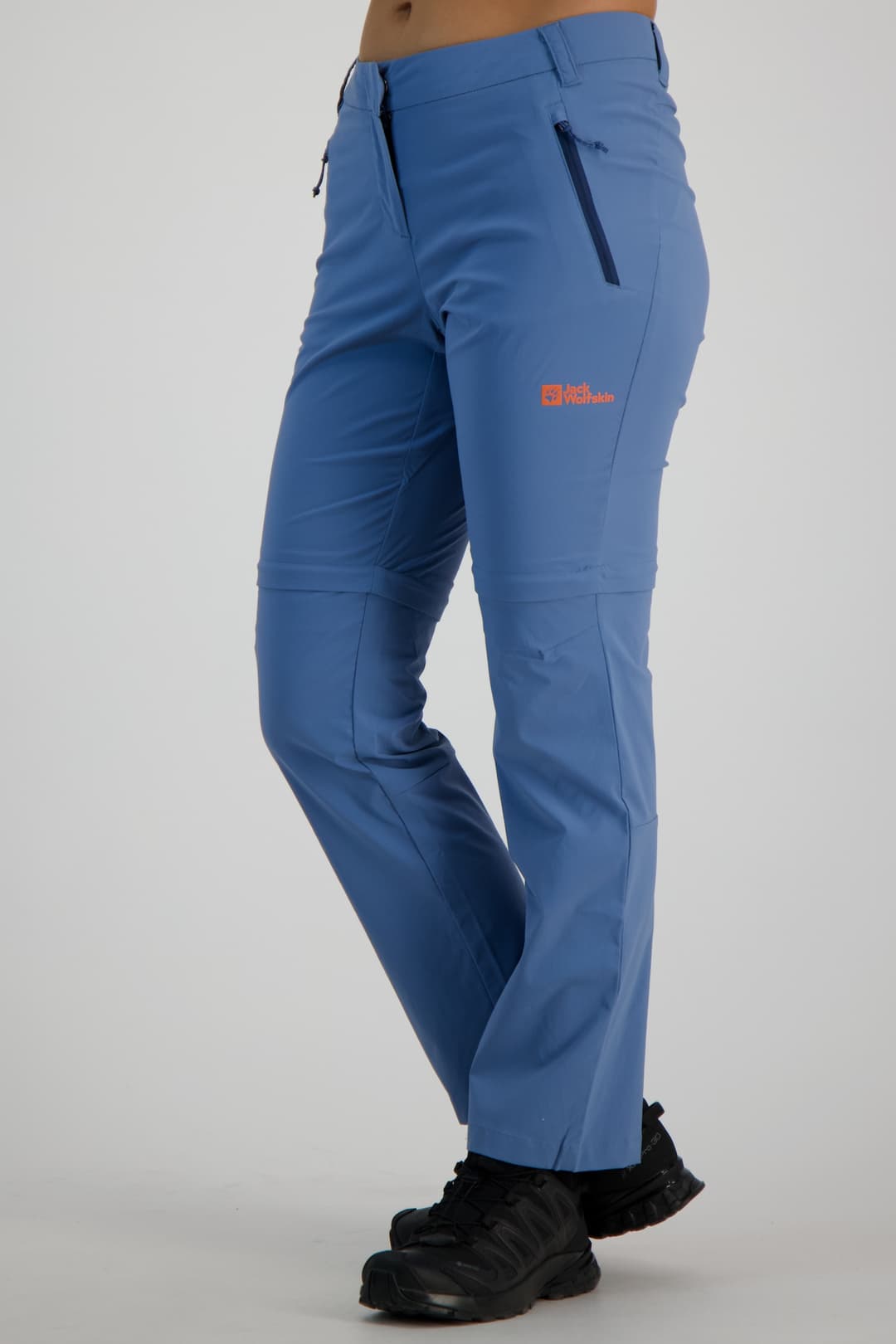 Jack Wolfskin Glastal Zip-Off Kurzgrösse Damen Wanderhose Blau, Damen, Größe: 44K