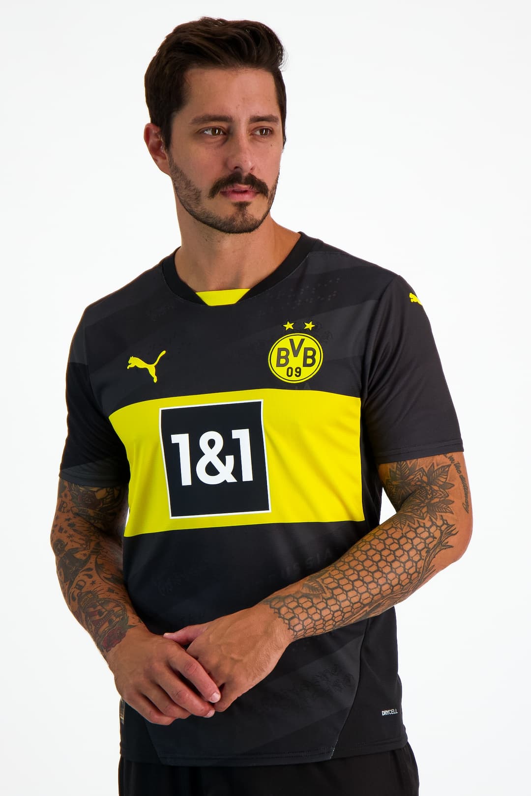 PUMA Borussia Dortmund Away Replica Herren Fussballtrikot 24/25 Schwarz, Herren, Größe: M