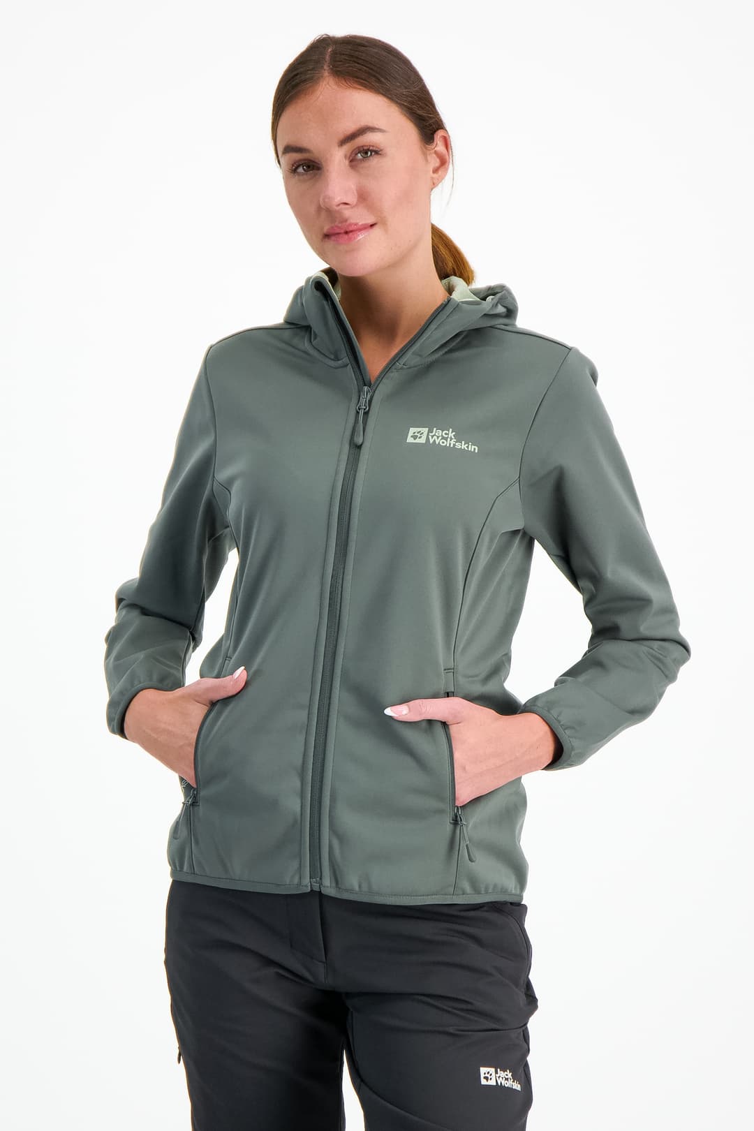 Jack Wolfskin Windhain Damen Softshelljacke Grau, Damen, Größe: L