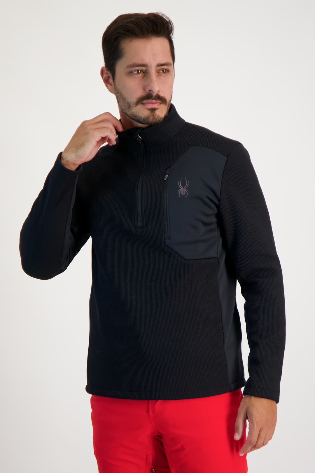 Spyder Bandit 1/2 Zip Herren Midlayer Schwarz, Herren, Größe: XXL