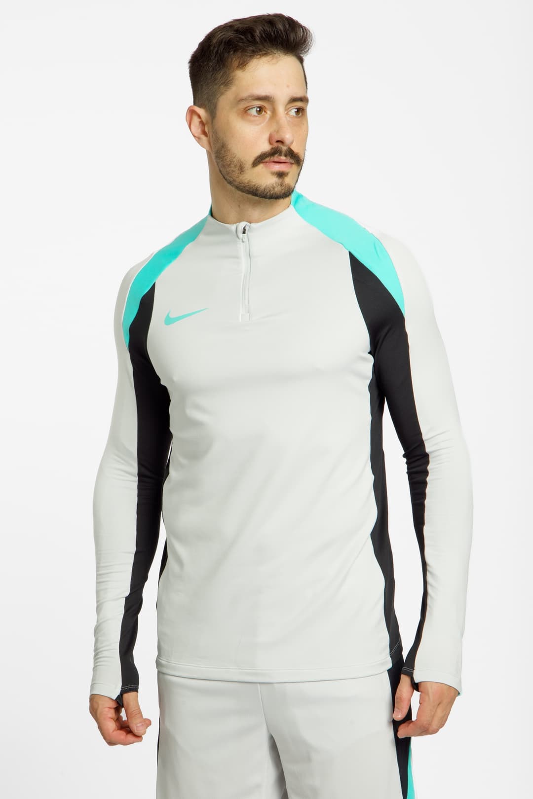 Nike Dri-FIT Strike 1/2 Zip Herren Longsleeve Weiss, Herren, Größe: XL