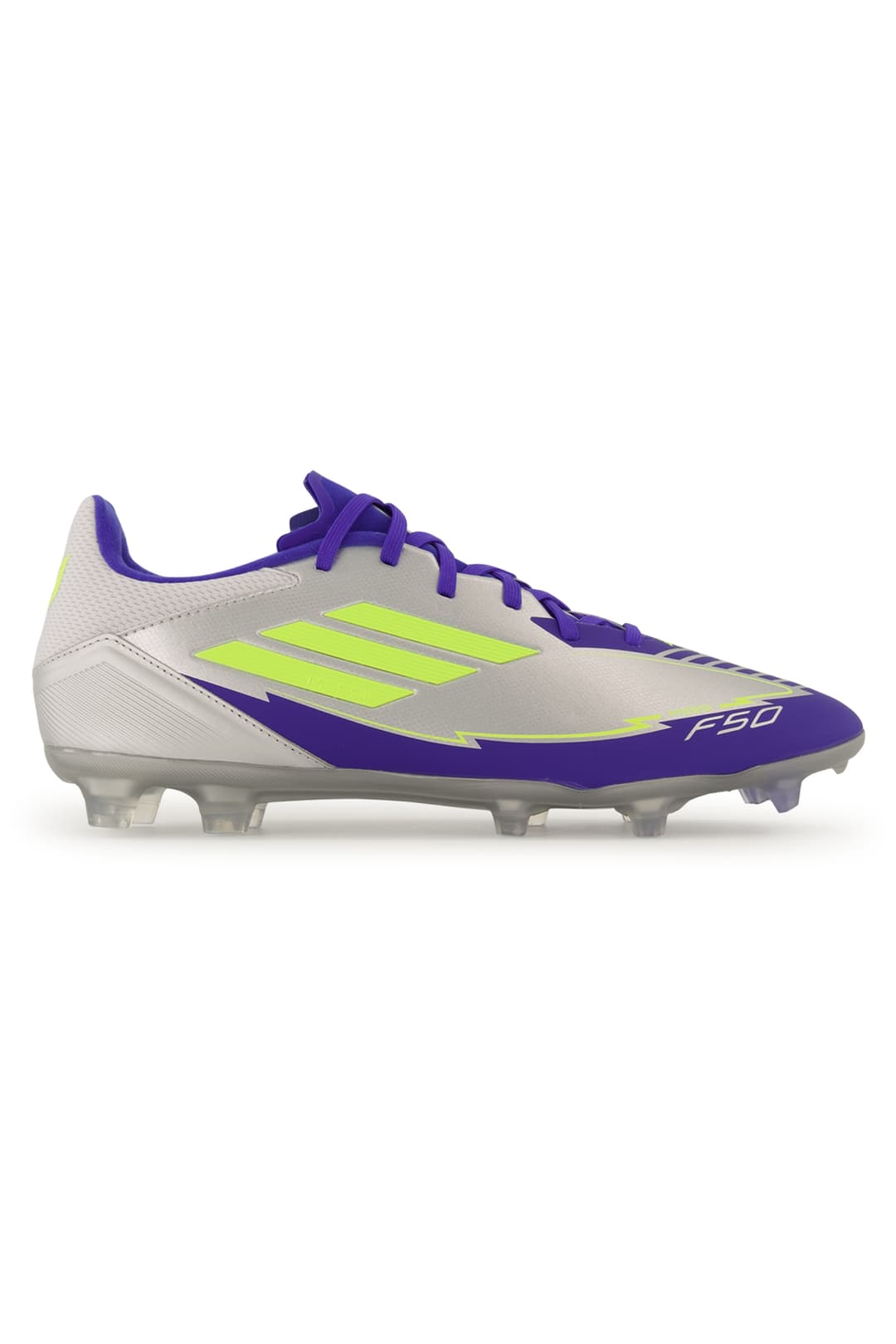 adidas F50 League Messi FG/MG Fussballschuh Silber, Herren, Größe: 10