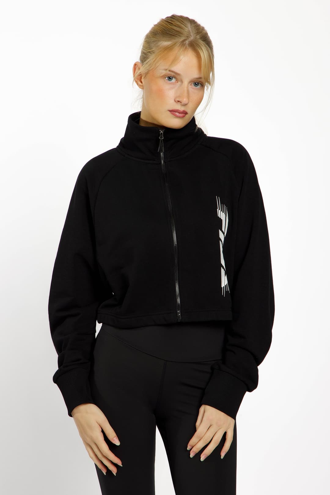 FILA Oberhof Loose Cropped Damen Jacke Schwarz, Damen, Größe: L