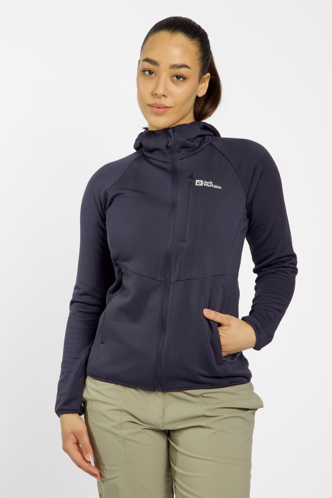 Jack Wolfskin Kolbenberg Hooded Damen Midlayer Grau, Damen, Größe: L