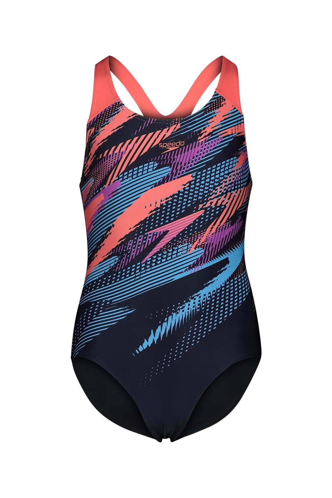 speedo Digital Placement Splashback Mädchen Badeanzug Coral, , Größe: 128