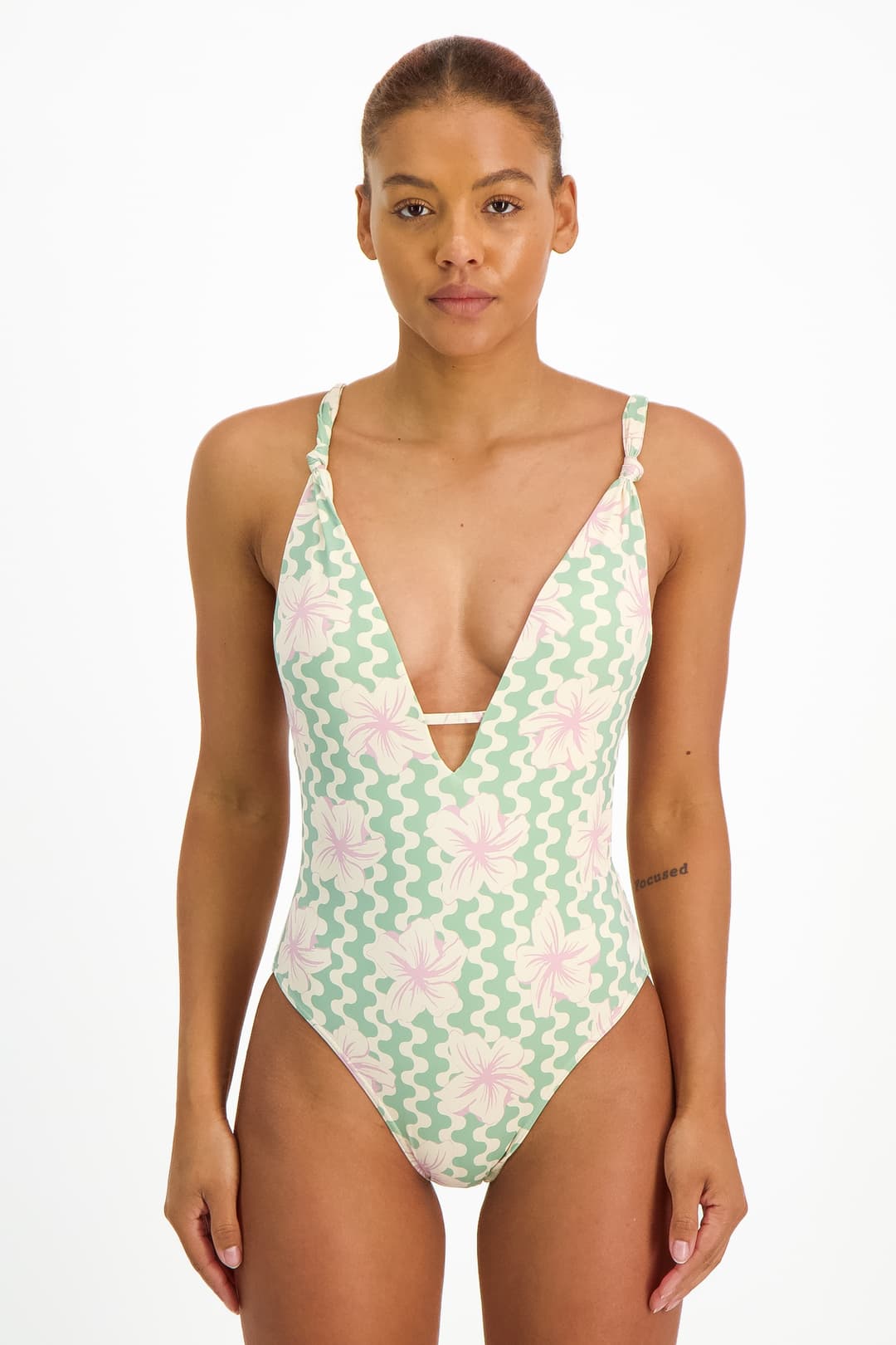 Roxy Hibiscus Daze A-C Cup Damen Badeanzug Grün, Damen, Größe: L