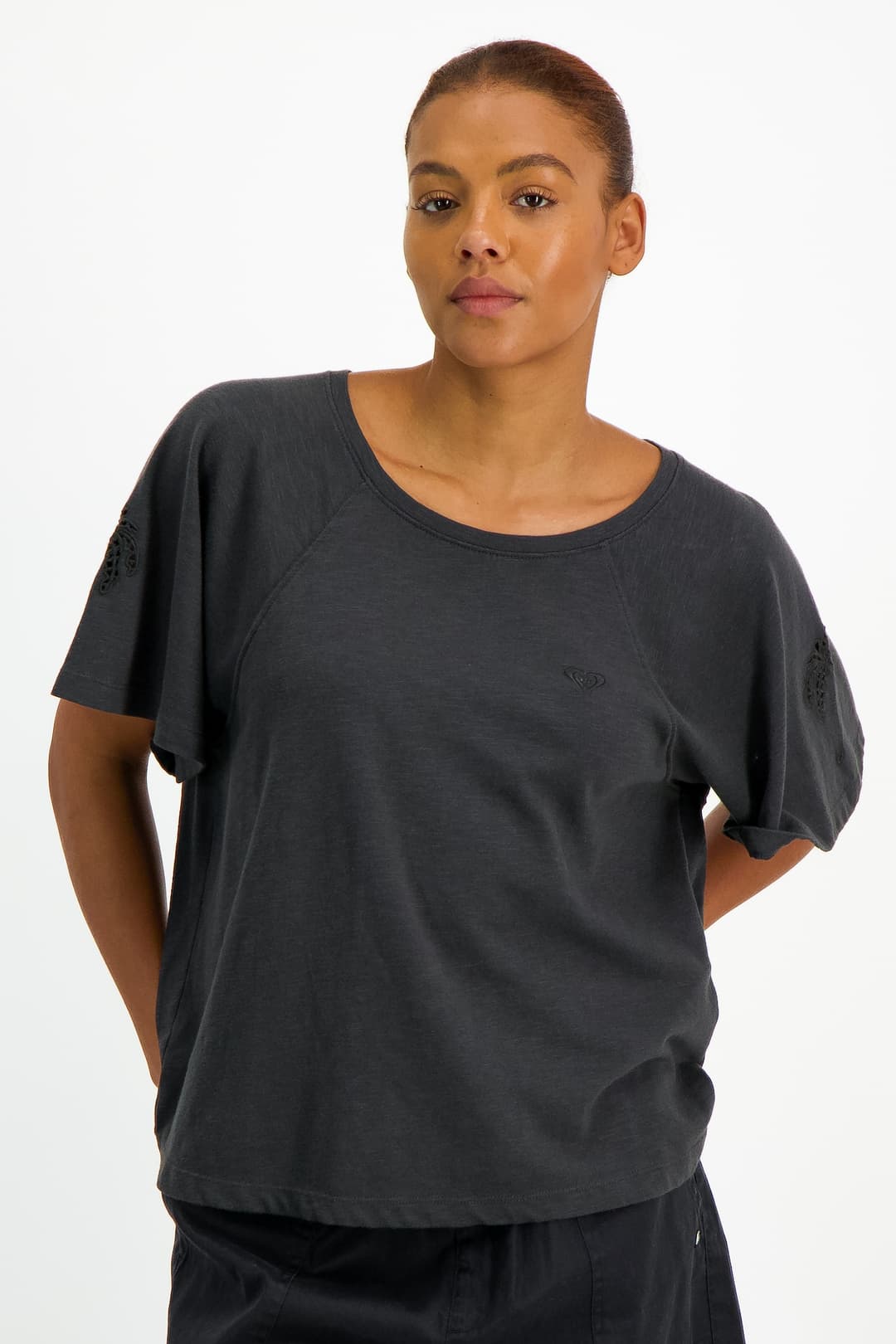 Roxy Time For Palm Tree Damen T-Shirt Grau, Damen, Größe: S