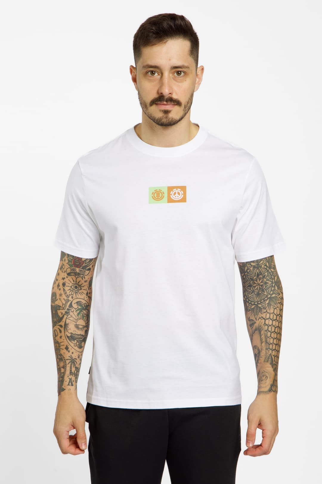 Element Dual Herren T-Shirt Weiss, Herren, Größe: S