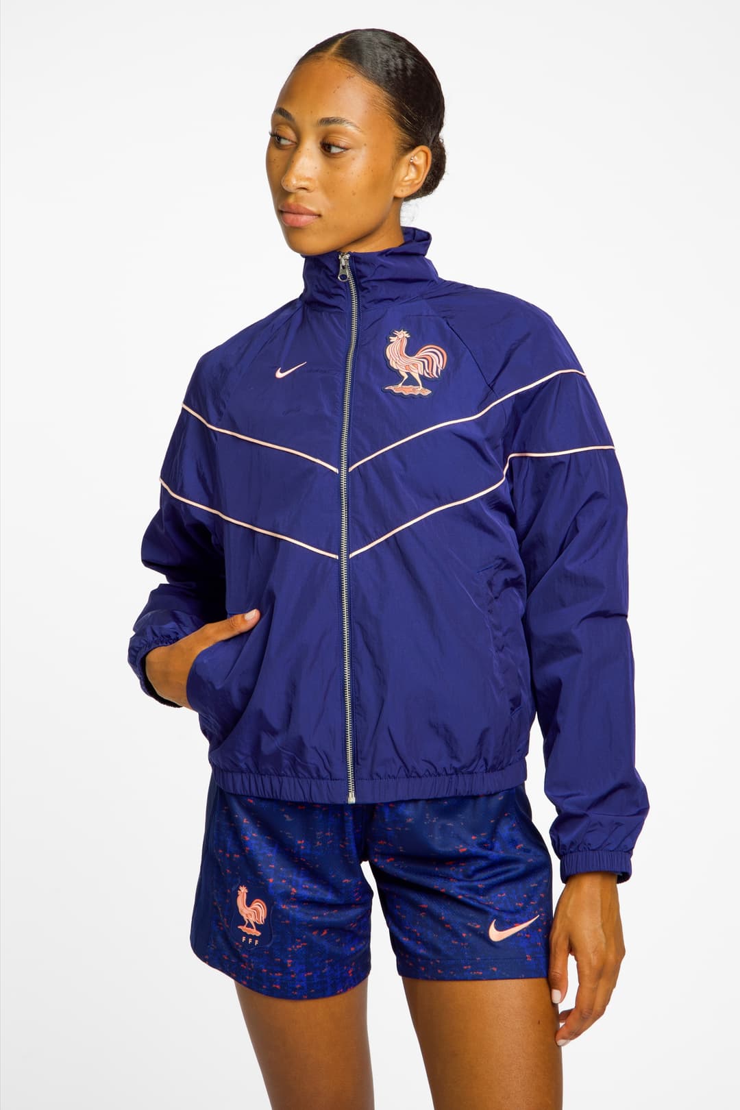 Nike Frankreich Windrunner Damen Trainingsjacke Blau, Damen, Größe: M