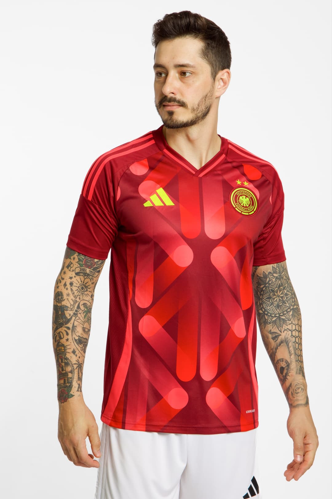 adidas Deutschland Away Replica Herren Fussballtrikot Frauen EM 2025 Rot, Herren, Größe: M