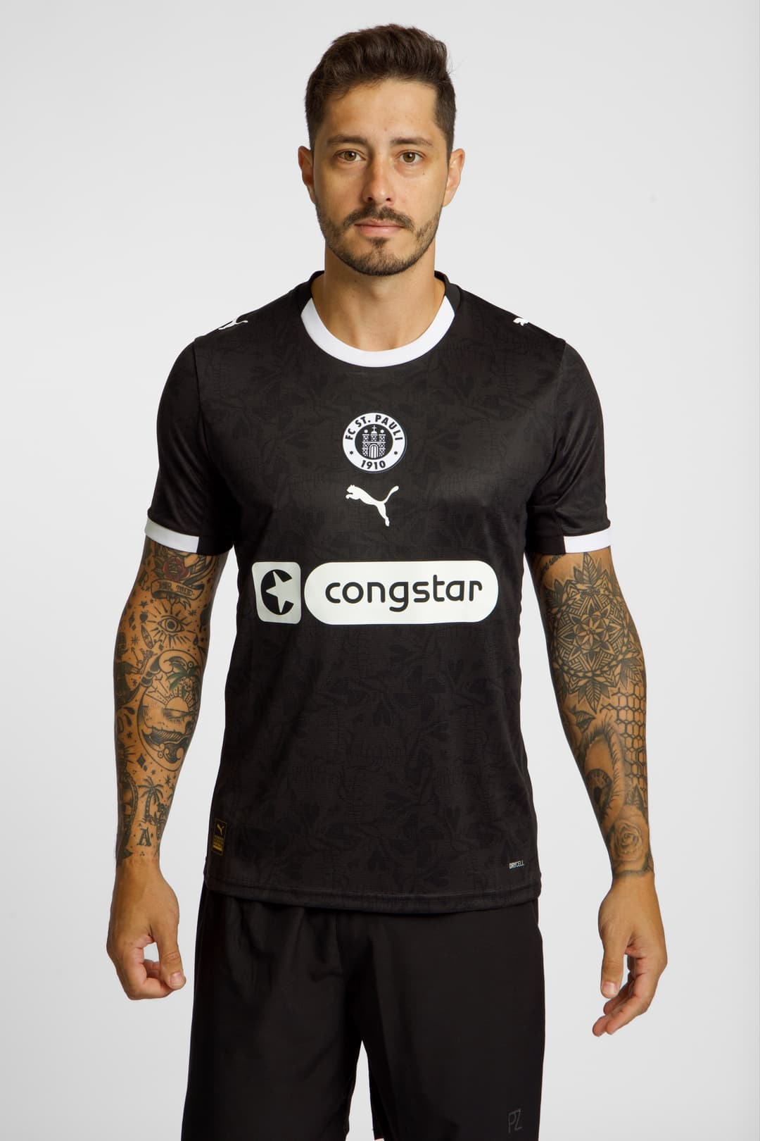 PUMA FC St.Pauli 3rd Replica Herren Fussballtrikot 25/26 Schwarz, Herren, Größe: S