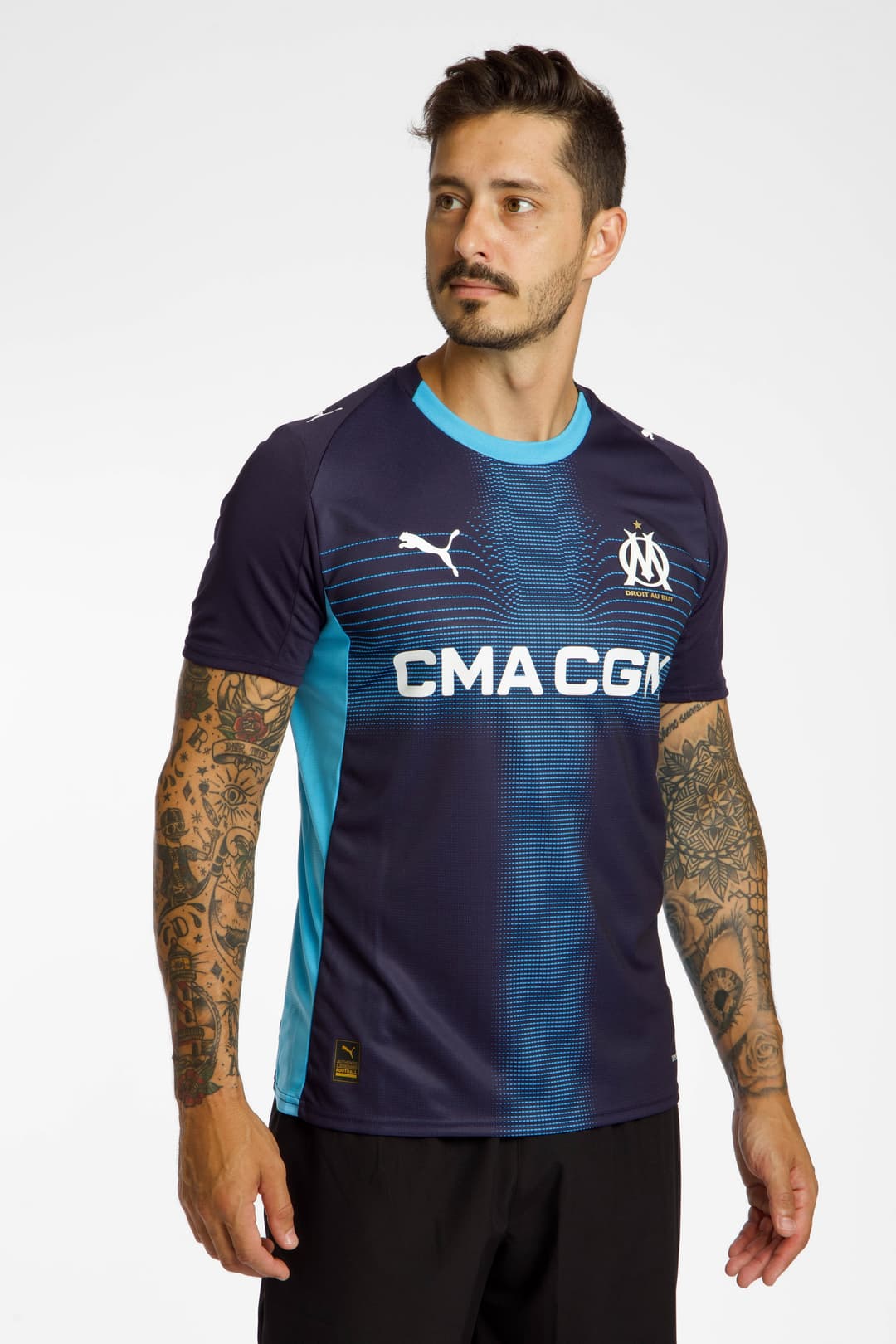 PUMA Olympique Marseille Away Replica Herren Fussballtrikot 25/26 Blau, Herren, Größe: M