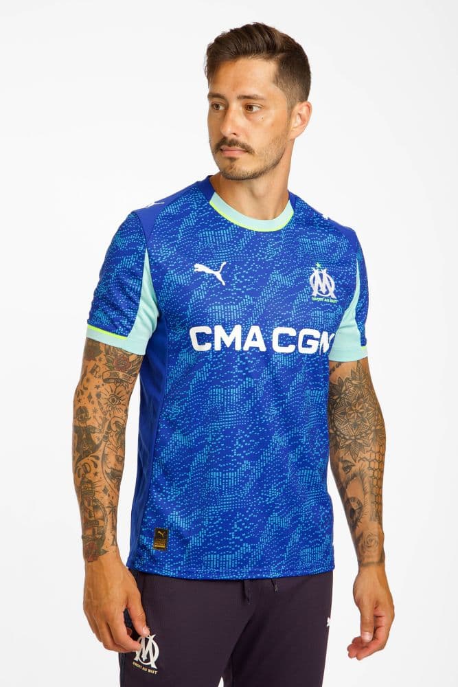 PUMA Olympique Marseille 3rd Replica Herren Fussballtrikot 25/26 Blau, Herren, Größe: XL