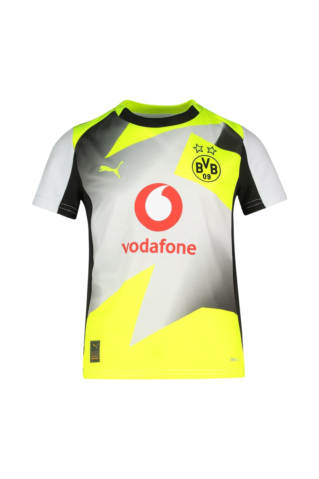 PUMA Borussia Dortmund Away Replica Kinder Fussballtrikot 25/26 Silber, , Größe: 152