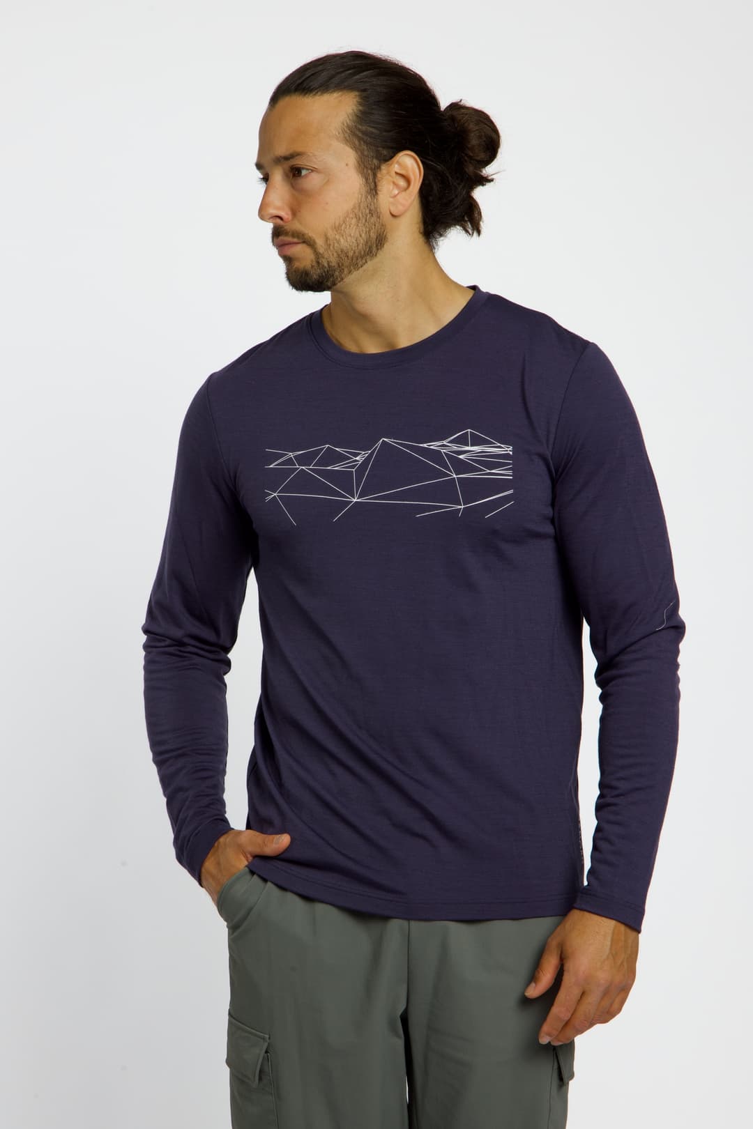 46 NORD Merino Herren Longsleeve Blau, Herren, Größe: S
