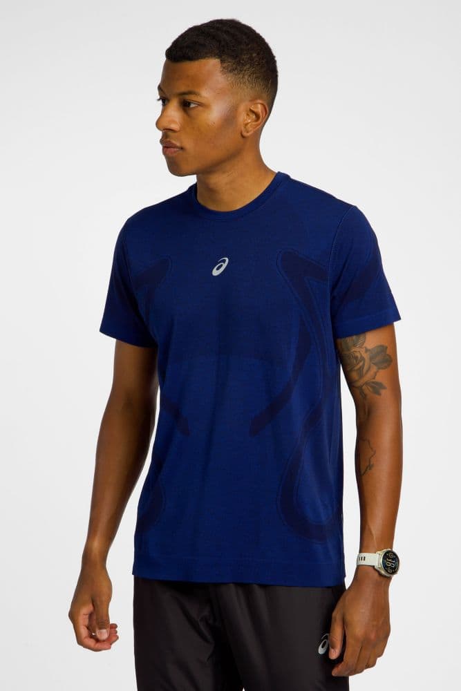 ASICS Road Seamless Herren T-Shirt Blau, Herren, Größe: XL