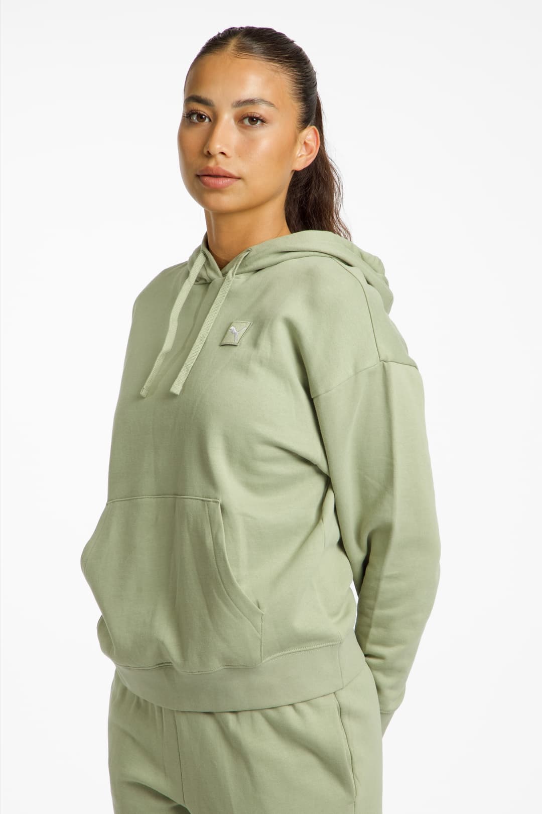 PUMA Essentials Elevated Comfort Damen Hoodie Grün, Damen, Größe: XS