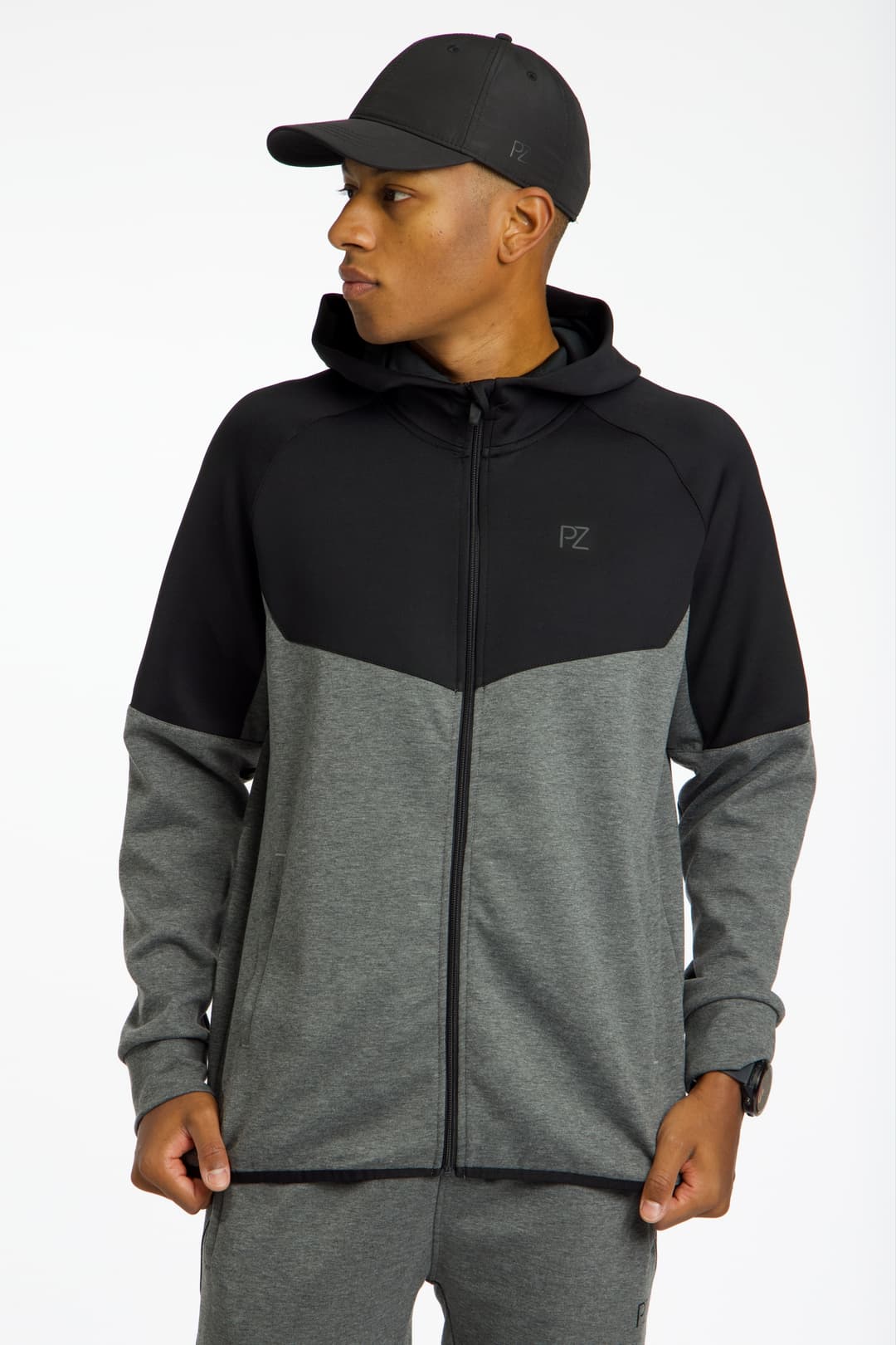 POWERZONE Herren Trainingsjacke Schwarz, Herren, Größe: S